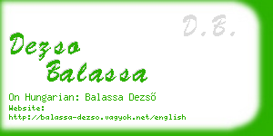 dezso balassa business card